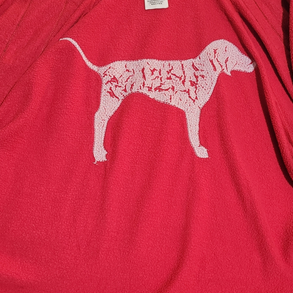 PINK Victoria's Secret Red Hoodie with Black Accents - Picture 11 of 14
